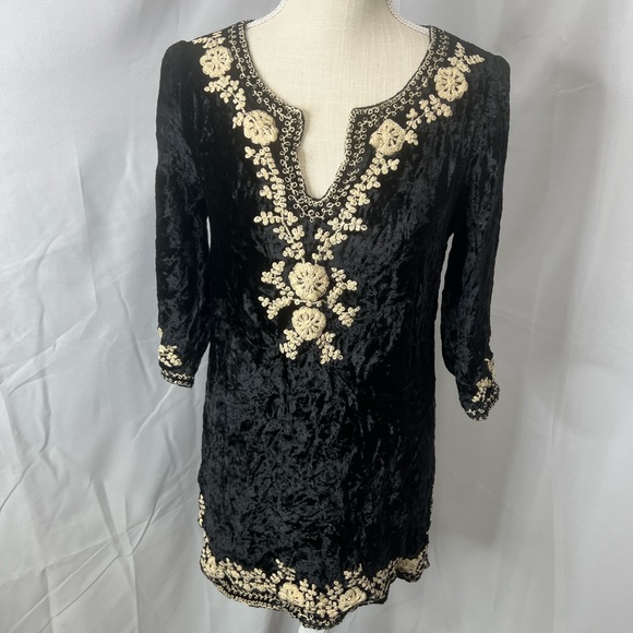 Soft surroundings velvet embroidered kaftan tunic - Picture 6 of 10